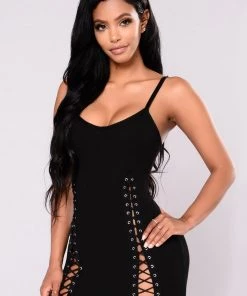Mysite Temperance Knit Dress - Black New Today