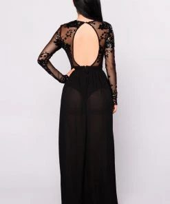 Mysite Venue Sequin Maxi Dress - Black DRESSES