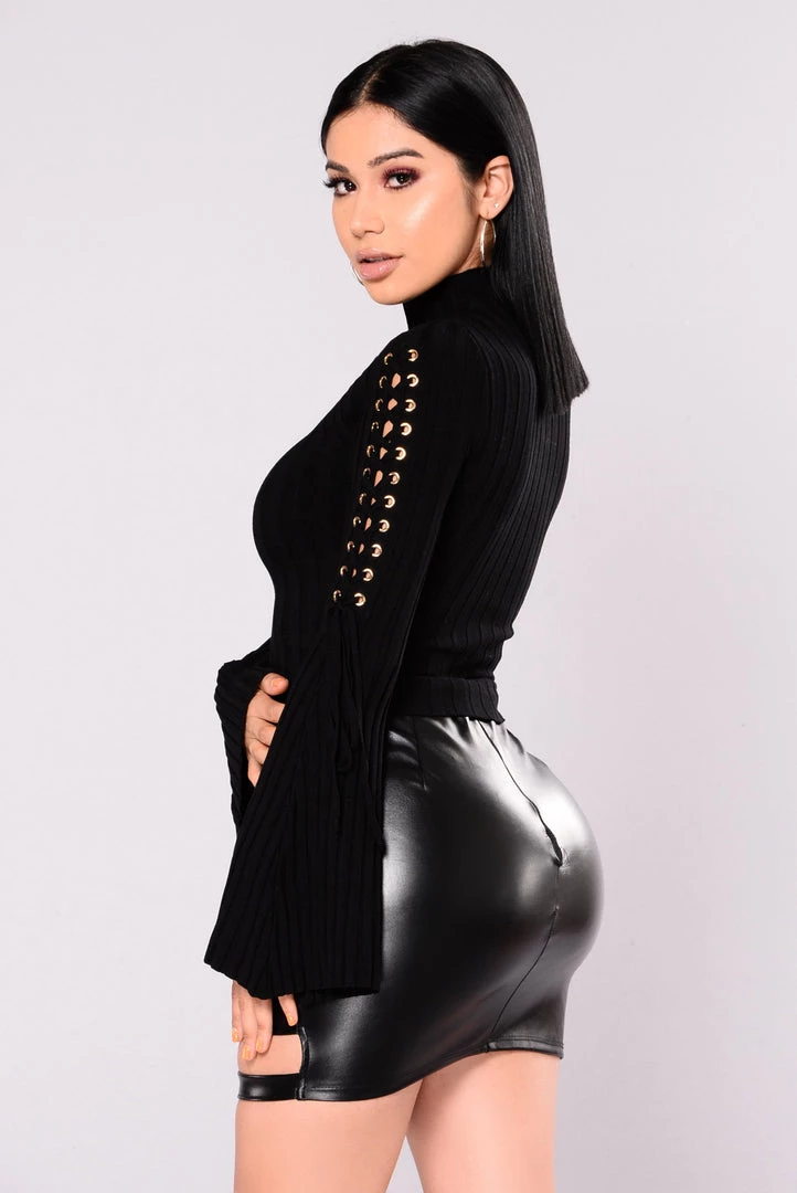 Fashion Nova New Today Next To Me Mock Neck Sweater - Black 6 Fashion Nova New Today Next To Me Mock Neck Sweater - Black
