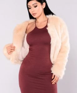 Fashion Nob Franchesca Fur Jacket - Natural Teddies & Babydolls