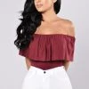 Mysite Happy Hour Bodysuit - Burgundy Teddies & Babydolls