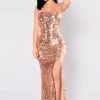 Mysite Make A Scene Sequin Dress - Rose Gold New Today