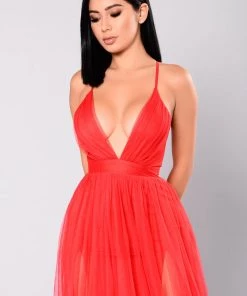 Mysite On The Runway Maxi Dress - Red