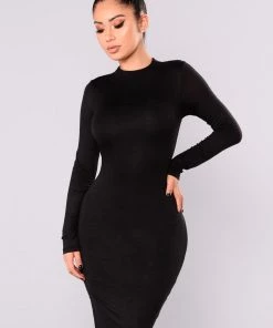 Mysite Kora Midi Dress - Black Influencer Looks