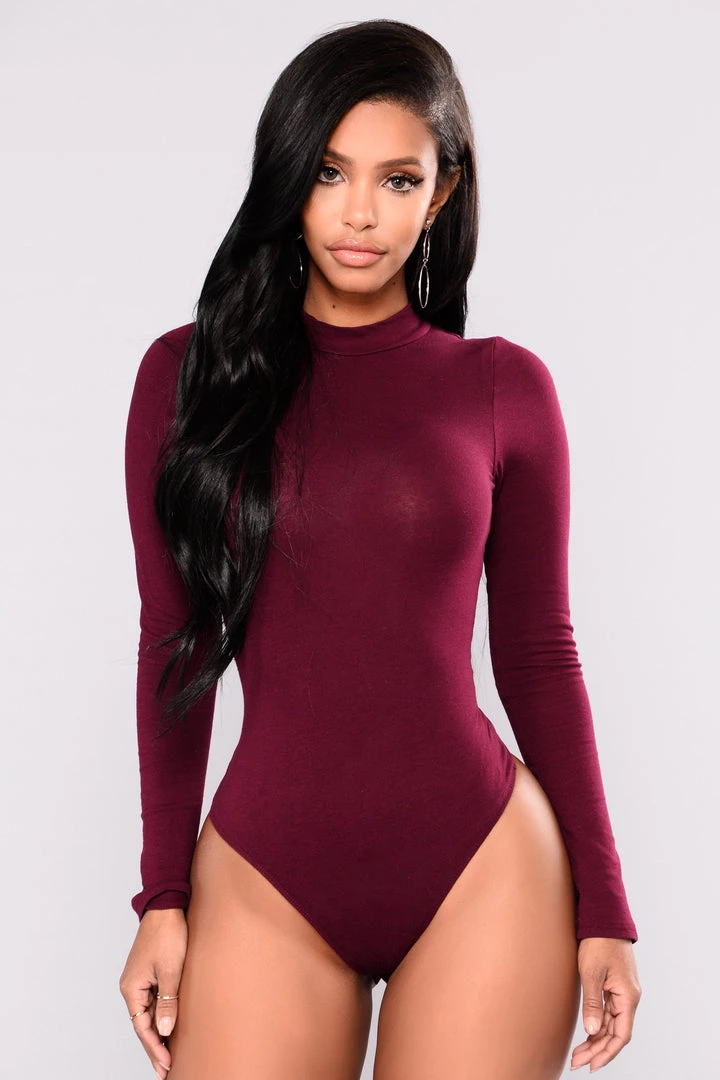 Fashion Nova Melanie Mock Neck Bodysuit - Wine Best Sellers 1 Fashion Nova Melanie Mock Neck Bodysuit - Wine Best Sellers