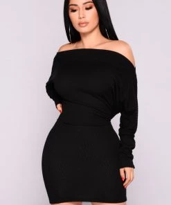 Fashion Nob Dolman Daze Mini Dress - Black