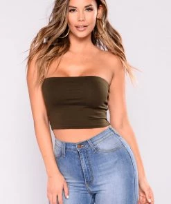 Fashion Nova Essential Bandeau - Olive Teddies & Babydolls