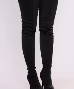 Fashion Nova Keyana Thigh High Boot - Black