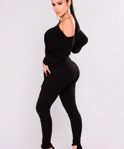 Fashion Nova Teddies & Babydolls Pro Lounger Jumpsuit - Black