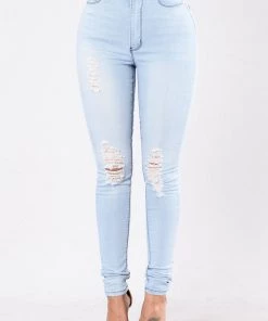 Fashion Nova On A Wave Jeans - Light Blue Wash