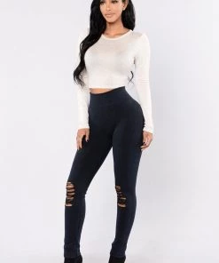 Fashion Nova Take Your Mind Off Leggings - Indigo Teddies & Babydolls