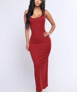 Mysite New Today Mulberry Street Maxi Dress - Burgundy