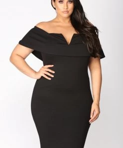 Fashion Nob DRESSES Lyla Off Shoulder Dress - Black 11 Fashion Nob DRESSES Lyla Off Shoulder Dress - Black