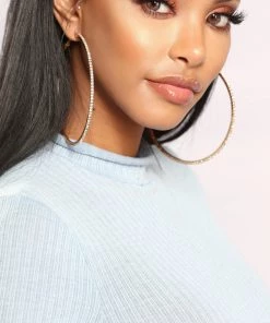 Fashion Nova Glimmer Of Hope Hoop Earrings - Gold
