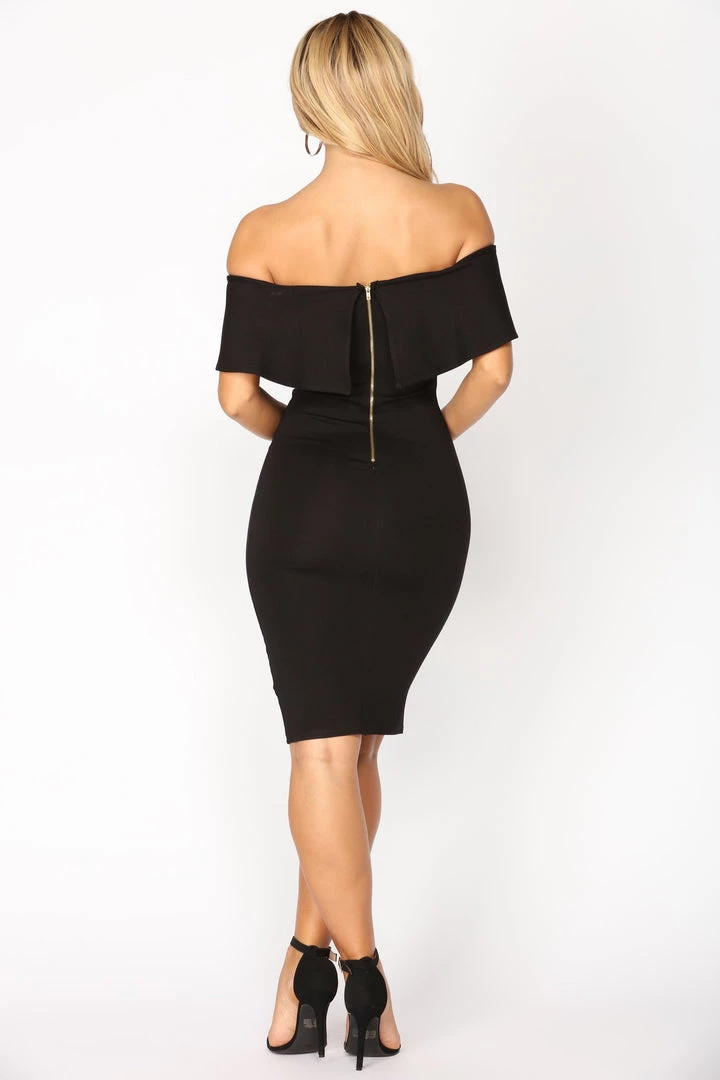 Fashion Nob DRESSES Lyla Off Shoulder Dress - Black 6 Fashion Nob DRESSES Lyla Off Shoulder Dress - Black