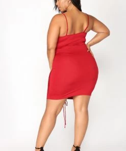 Fashion Nob Shanghai Ruched Dress - Burgundy Influencer Looks