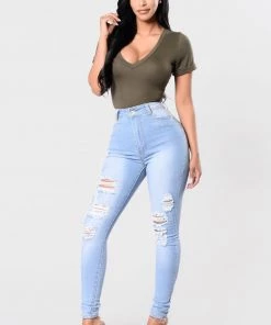 Fashion Nova Drive To The Ocean Jeans - Light Blue Wash