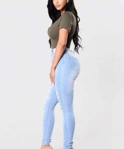 Fashion Nova Drive To The Ocean Jeans - Light Blue Wash