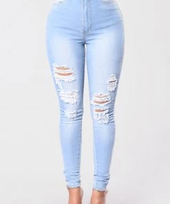 Fashion Nova Drive To The Ocean Jeans - Light Blue Wash