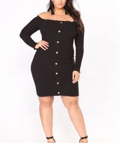 Fashion Nob Jacklyn Off Shoulder Mini Dress - Black