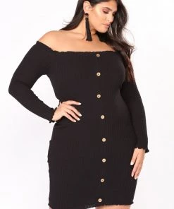 Fashion Nob Jacklyn Off Shoulder Mini Dress - Black