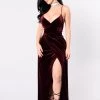 Fashion Nova Wedding Guest Wishful Thinking Dress - Burgundy
