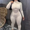Fashion Nova Fast Moves Jumpsuit - Nude