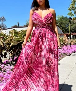 Mysite Florentine Maxi Dress - Pink/combo