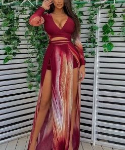 Fashion Nova DRESSES Girl On Fire Maxi Dress - Burgundy