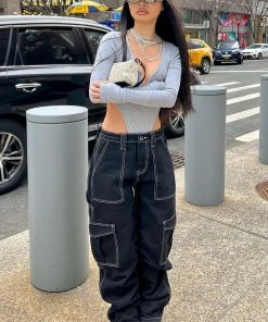 Mysite Give Me A Break Cargo Carpenter Jeans Shorter Length - Black New Today