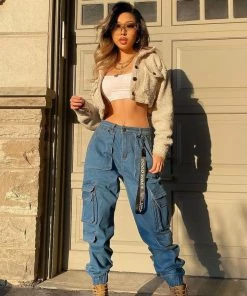 Fashion Nova Good Vibes Always Denim Joggers - Blue New Today