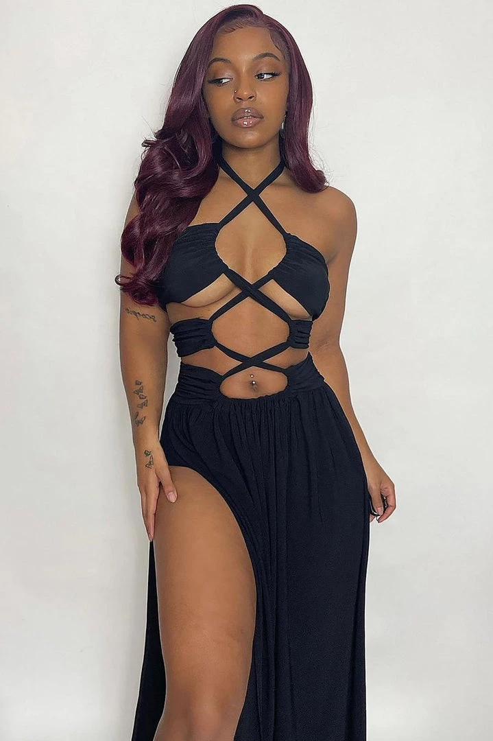 Fashion Nova Hermosa Maxi Dress - Black DRESSES 1 Fashion Nova Hermosa Maxi Dress - Black DRESSES