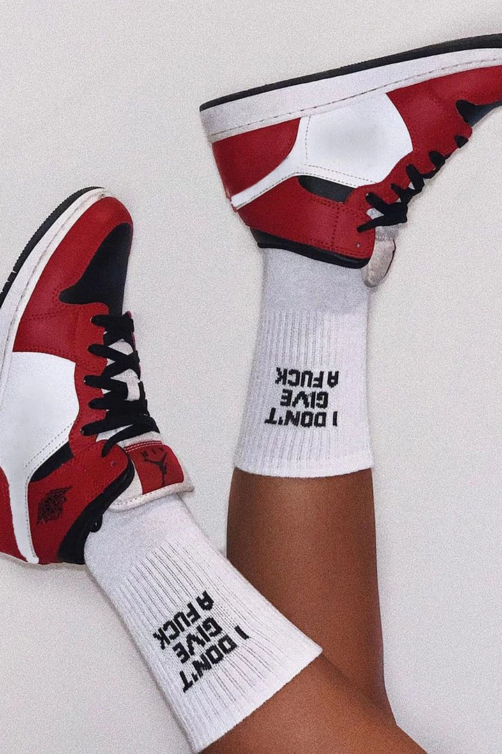 Fashion Nova I Don't Give A Fuck Socks - White/Black Best Sellers 1 Fashion Nova I Don't Give A Fuck Socks - White/Black Best Sellers