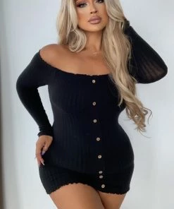 Fashion Nob Jacklyn Off Shoulder Mini Dress - Black