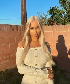 Fashion Nova Influencer Looks Jacklyn Off Shoulder Mini Dress - Oatmeal