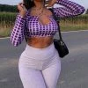 Fashion Nova Teddies & Babydolls Just An Illusion X Wrap Top - Purple/combo