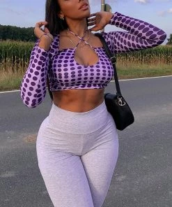 Fashion Nova Teddies & Babydolls Just An Illusion X Wrap Top - Purple/combo