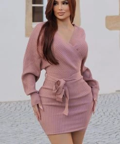 Fashion Nob Just Between Us Sweater Dress - Mauve Best Sellers
