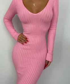 Fashion Nob Kallan Knit Dress - Pink Influencer Looks