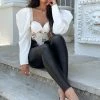 Fashion Nova Kynlee Puff Sleeve Top - White Teddies & Babydolls