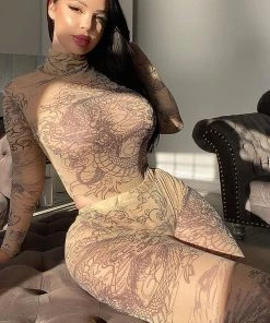 Fashion Nova Influencer Looks Light My Fire Mesh Matching Set - Beige