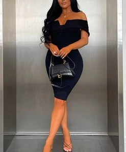 Fashion Nob DRESSES Lyla Off Shoulder Dress - Black