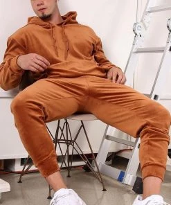 Fashion Nova Mason Velour Hoodie - Brown