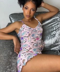 Fashion Nova Influencer Looks Miss Unicorn PJ Short Set - Blush/combo