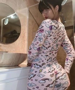 Fashion Nob Influencer Looks Miss Wilson Pj Onesie - Pink/Combo