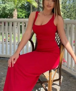 Mysite Mulberry Street Maxi Dress - Red