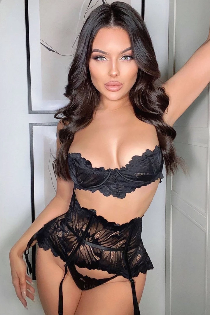 Fashion Nob Never Ending Love Lace Garter 3 Piece Set - Black 2 Fashion Nob Never Ending Love Lace Garter 3 Piece Set - Black