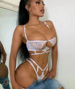 Fashion Nob New Today Never Tied Down Lace 2 Piece Set - White