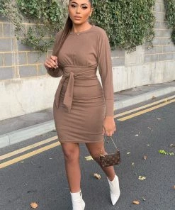 Fashion Nob Never Too Soft Dress - Taupe