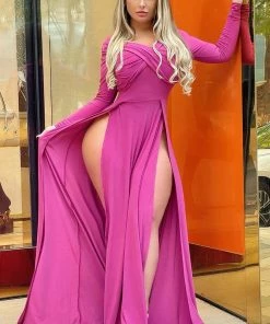 Fashion Nova DRESSES Nicole Maxi Dress - Magenta